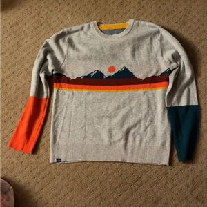 Kavu Gray Mountain Landscape Sweater